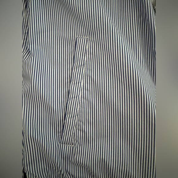 Lightweight Seersucker Stripe Slate and Stone Bomber Jacket - Picture 2 of 4